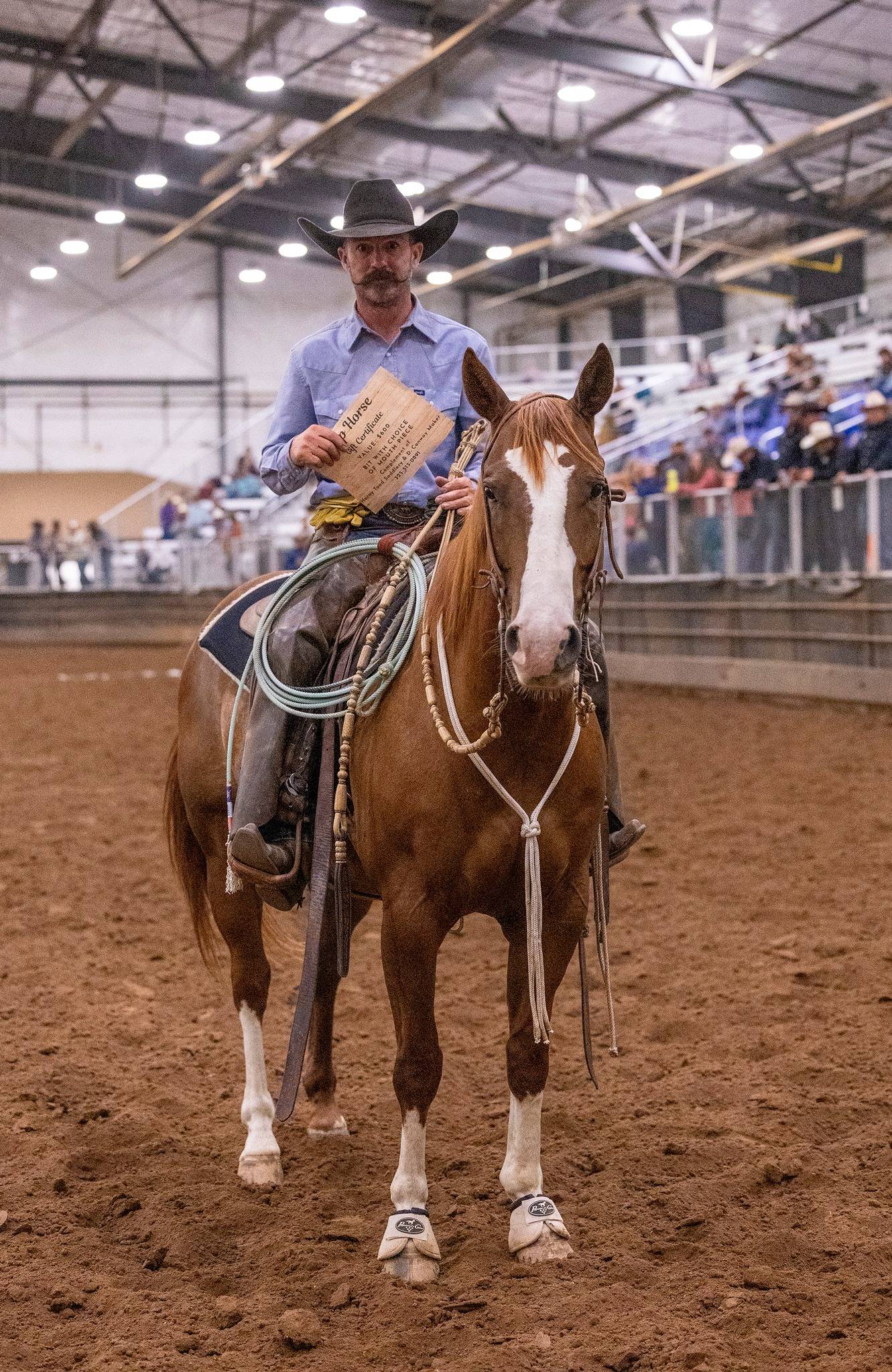 Cowboy and Horse with Gift Certificate in Indoor Arena