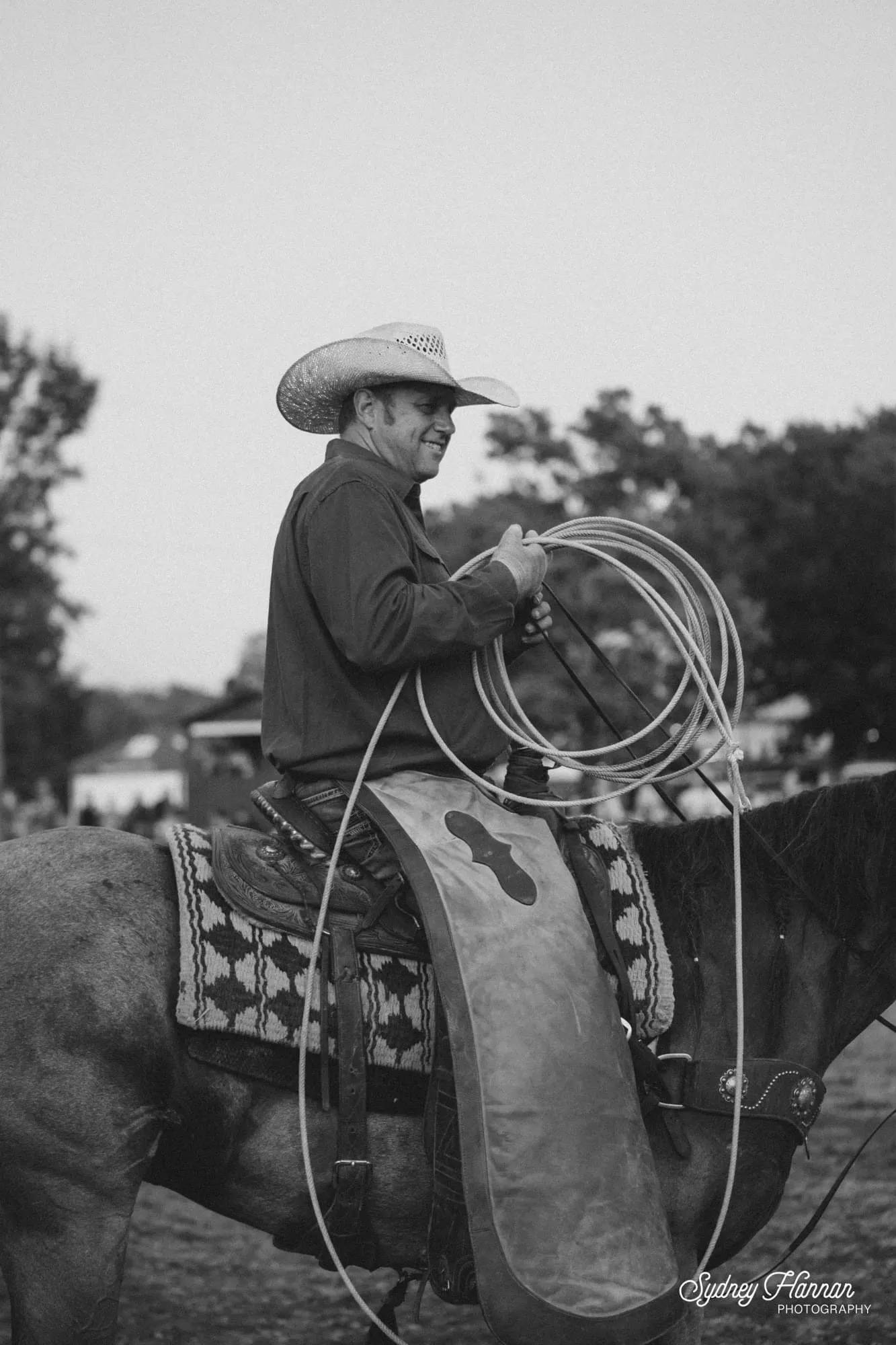 Cowboy on Horseback with Lasso