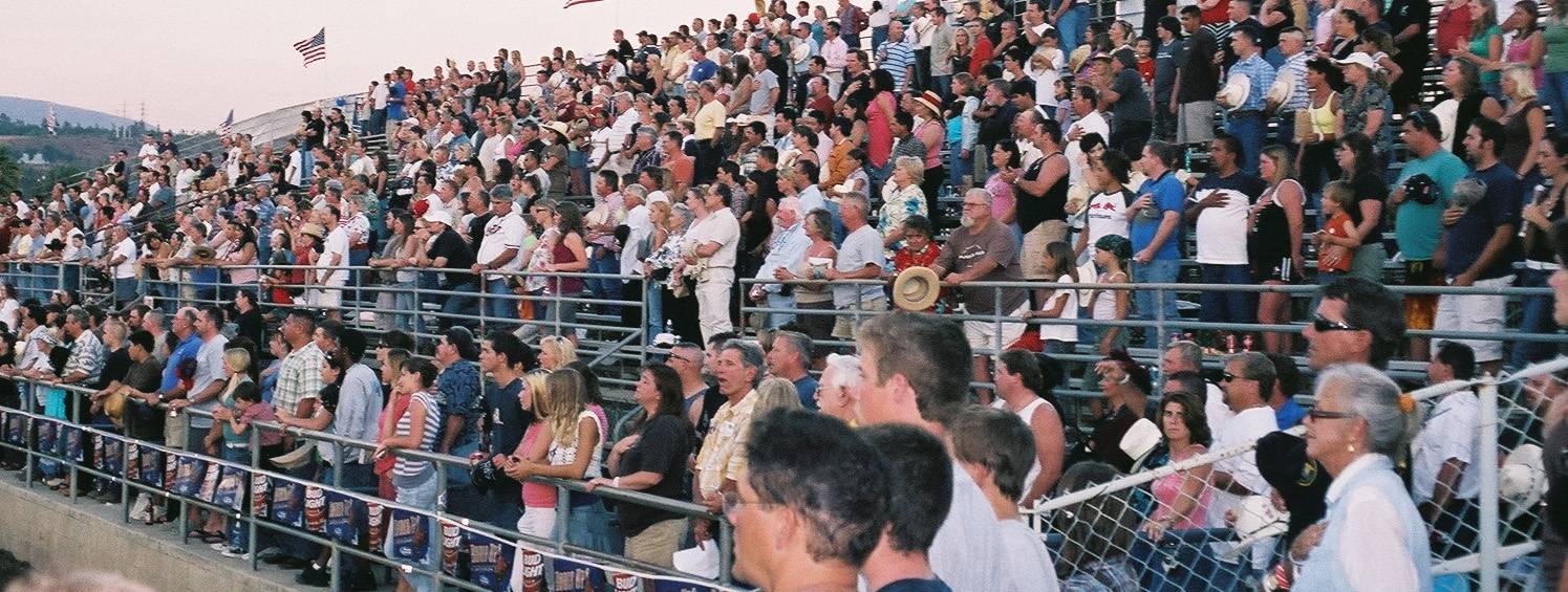 Bulls Only Rodeo grandstand crowd